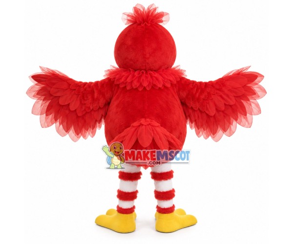 Red Duck With Light Silk Scarf Mascot Costume