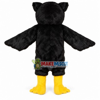Adult Black Owl With Smooth Fur Mascot Costume Adult Black Owl With Smooth Fur Mascot Costume