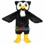 Adult Black Owl With Smooth Fur Mascot Costume