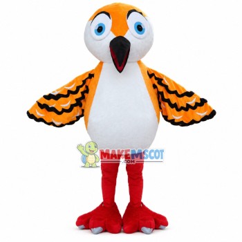 Small Sparrow With Orange Wings Mascot Costume