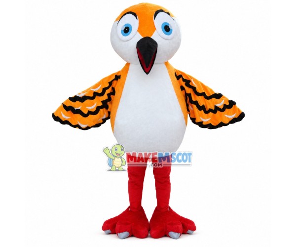 Small Sparrow With Orange Wings Mascot Costume Small Sparrow With Orange Wings Mascot Costume