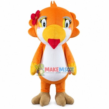 Bright Lark With Gorgeous Flower Mascot Costume