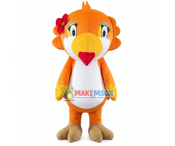 Bright Lark With Gorgeous Flower Mascot Costume