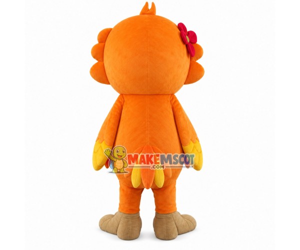 Bright Lark With Gorgeous Flower Mascot Costume Bright Lark With Gorgeous Flower Mascot Costume