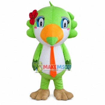 Bright Lark With Gorgeous Flower Mascot Costume Bright Lark With Gorgeous Flower Mascot Costume