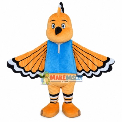 Lively Fat-headed Orange Bird Mascot Costume