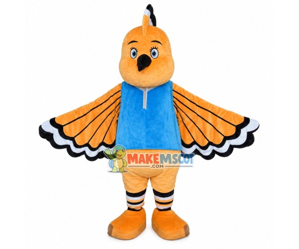 Lively Fat-headed Orange Bird Mascot Costume Lively Fat-headed Orange Bird Mascot Costume