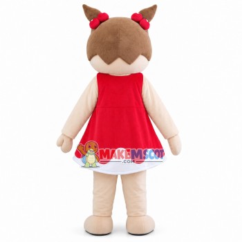 The Pig Sister With Vest Dress Mascot Costume The Pig Sister With Vest Dress Mascot Costume