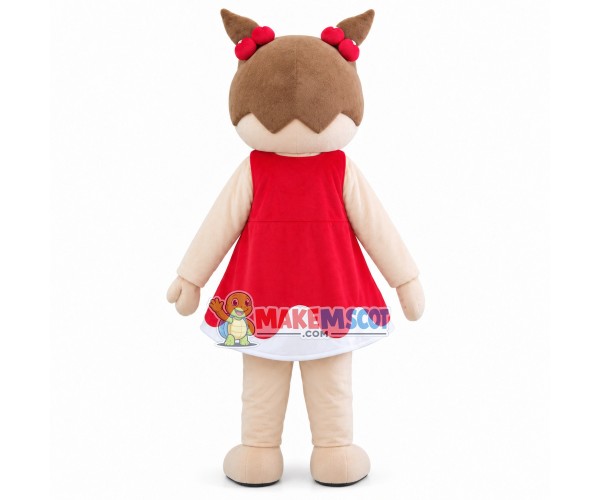 The Pig Sister With Vest Dress Mascot Costume The Pig Sister With Vest Dress Mascot Costume