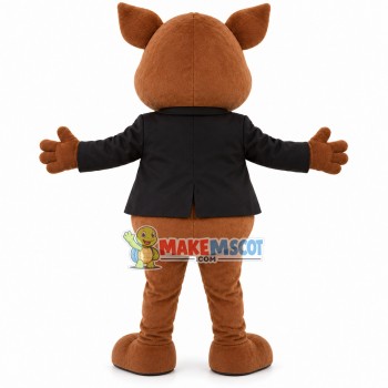 Brown Pig Wearing Suit Mascot Costume Brown Pig Wearing Suit Mascot Costume
