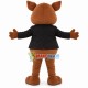 Brown Pig Wearing Suit Mascot Costume
