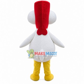 Funny Chicken With Raised Eyes Mascot Costume
