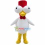 Funny Chicken With Raised Eyes Mascot Costume
