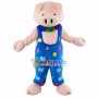 Pig In The Color Dot Overalls Mascot Costume