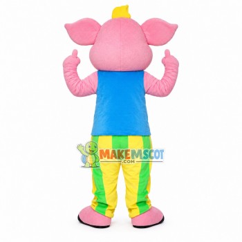 Handmade Soft Pink Pig Mascot Costume