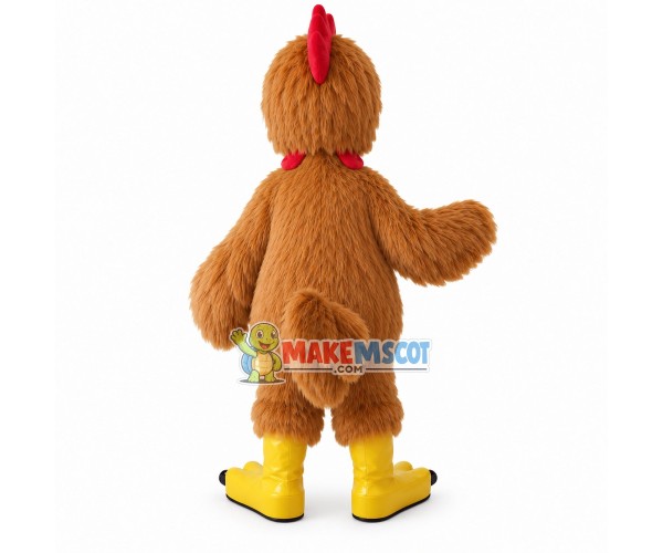 Standing Style Brown Long Wool Chicken Mascot Costume Standing Style Brown Long Wool Chicken Mascot Costume