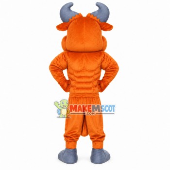 Muscle Cattle With Funny Expression Mascot Costume Muscle Cattle With Funny Expression Mascot Costume