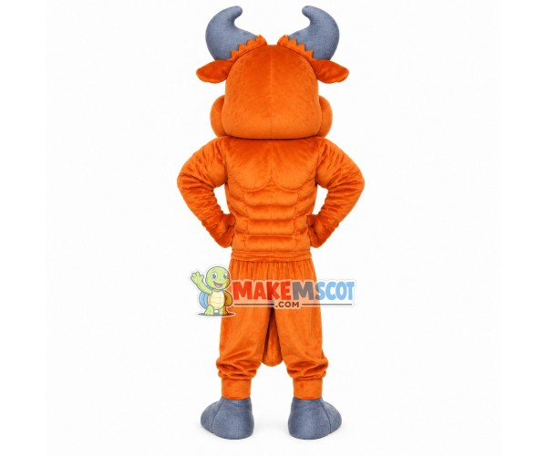 Muscle Cattle With Funny Expression Mascot Costume Muscle Cattle With Funny Expression Mascot Costume
