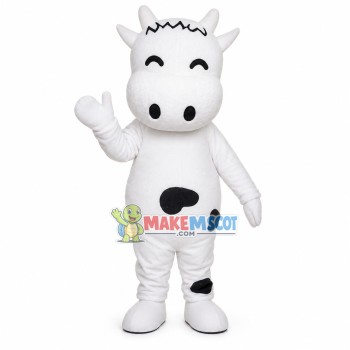 Pleasant Pure White Cow Mascot Costume