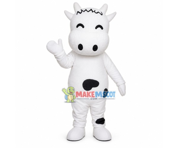Pleasant Pure White Cow Mascot Costume