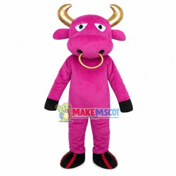 Frank Bull With Golden Horns Mascot Costume