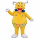 Flying High Yellow Cattle With Pillow Mascot Costume Flying High Yellow Cattle With Pillow Mascot Costume