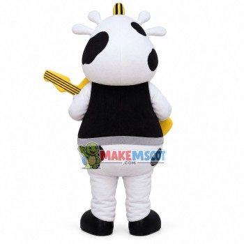 Musical Cow Playing Electric Guitar Mascot Costume Musical Cow Playing Electric Guitar Mascot Costume