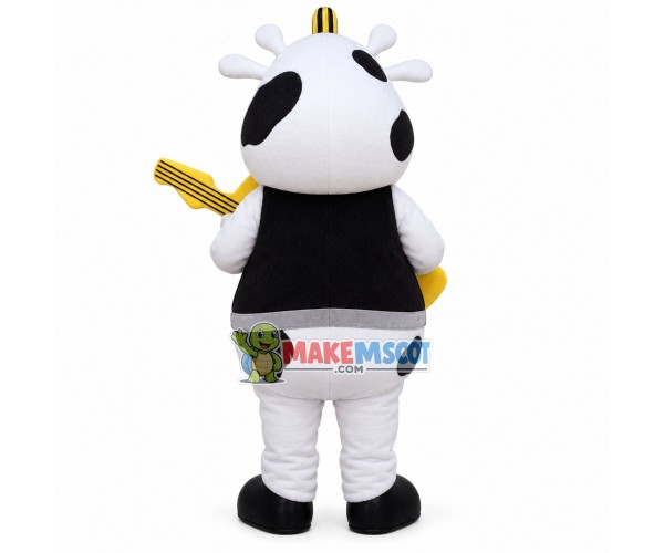 Musical Cow Playing Electric Guitar Mascot Costume Musical Cow Playing Electric Guitar Mascot Costume