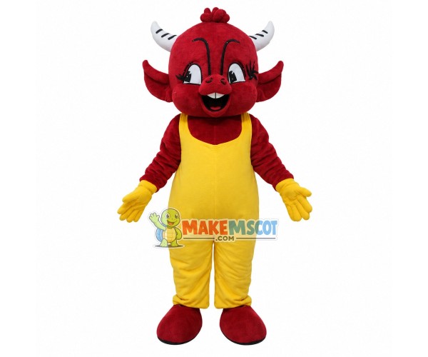 The Navie Red Calf Mascot Costume The Navie Red Calf Mascot Costume