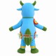 Colored Calf With Green Bell Mascot Costume Colored Calf With Green Bell Mascot Costume