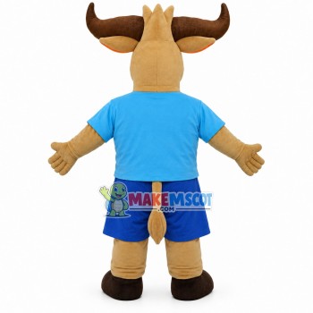 Hard-working Buffalo With Powerful Horns Mascot Costume Hard-working Buffalo With Powerful Horns Mascot Costume