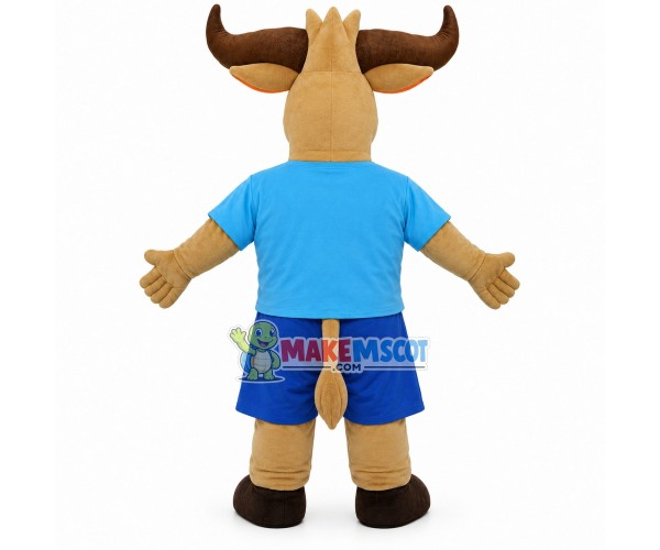 Hard-working Buffalo With Powerful Horns Mascot Costume Hard-working Buffalo With Powerful Horns Mascot Costume