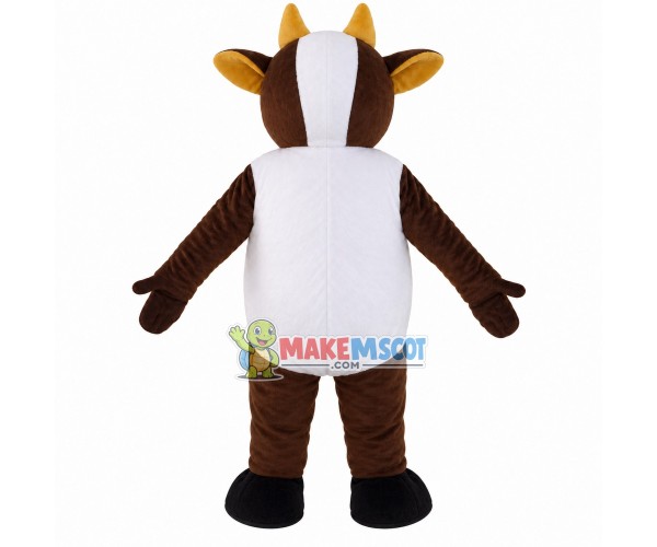 Marked Calf of The Farm Mascot Costume Marked Calf of The Farm Mascot Costume
