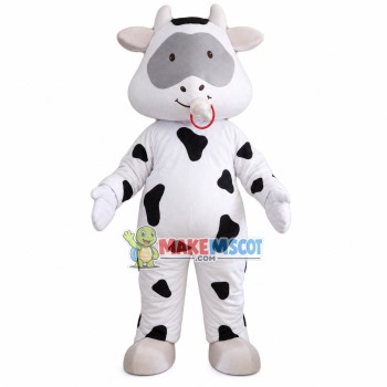 Little Cow With Pacifier Mascot Costume Little Cow With Pacifier Mascot Costume