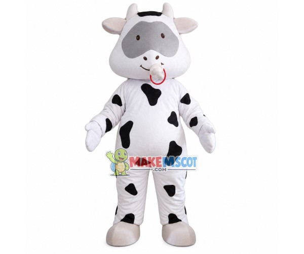 Little Cow With Pacifier Mascot Costume Little Cow With Pacifier Mascot Costume