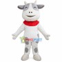 Light Gray Cow With Smile Face Mascot Costume