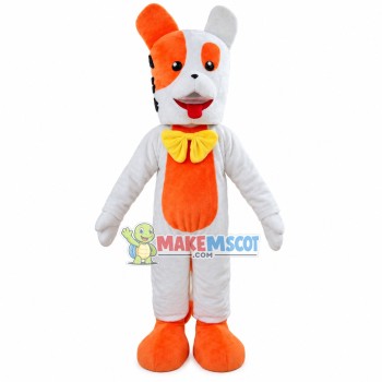 Pretty Pet Dog Wearing Yellow Tie Mascot Costume