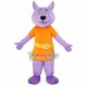 Violet Dog With Tunic Top Mascot Costume Violet Dog With Tunic Top Mascot Costume