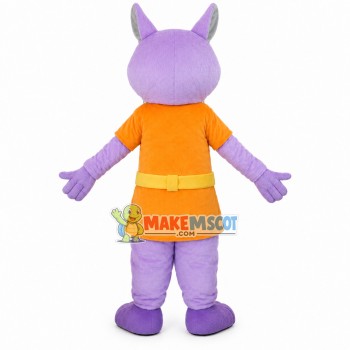 Violet Dog With Tunic Top Mascot Costume