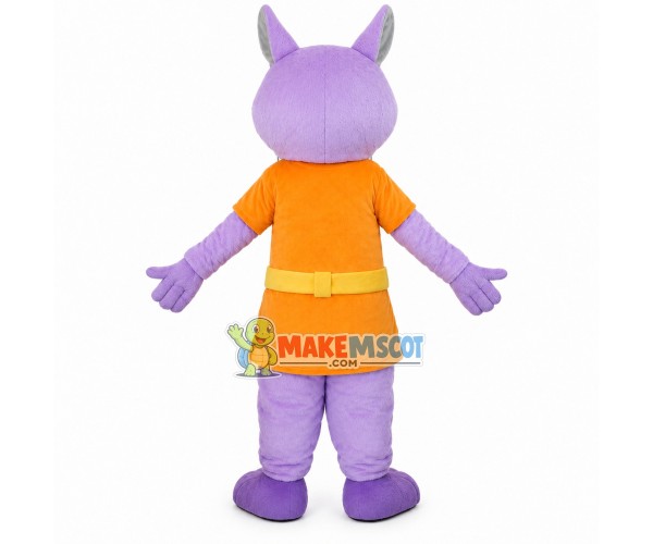 Violet Dog With Tunic Top Mascot Costume Violet Dog With Tunic Top Mascot Costume