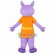 Violet Dog With Tunic Top Mascot Costume Violet Dog With Tunic Top Mascot Costume