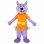 Violet Dog With Tunic Top Mascot Costume
