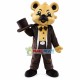 Polite Dog In The Brown Dinner Suit Mascot Costume Polite Dog In The Brown Dinner Suit Mascot Costume