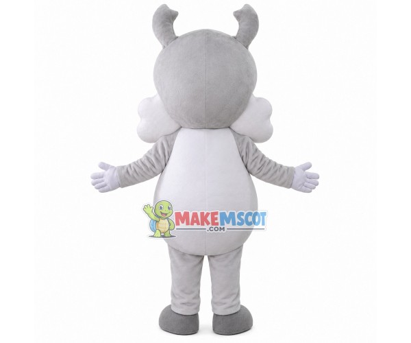 Adult Size Gray & White Dog Mascot Costume Adult Size Gray & White Dog Mascot Costume
