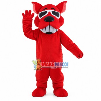Hilarious Red Dog Wearing Sunglasses Mascot Costume Hilarious Red Dog Wearing Sunglasses Mascot Costume