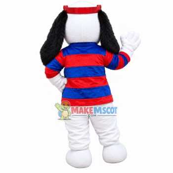 Handsome Big Ears White Dog Mascot Costume