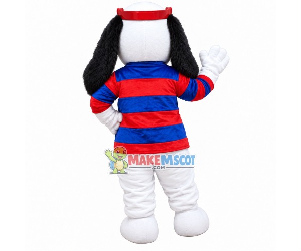 Handsome Big Ears White Dog Mascot Costume Handsome Big Ears White Dog Mascot Costume
