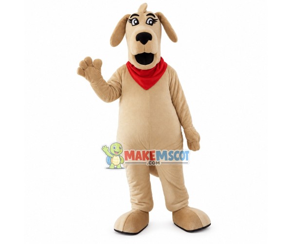 Rural Dog In Red Sacrf Mascot Costume Rural Dog In Red Sacrf Mascot Costume
