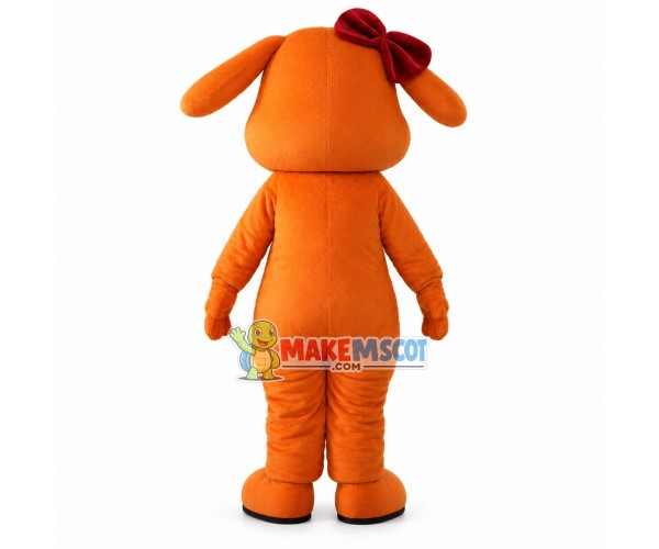 Likable Smiling Orange Dog Mascot Costume Likable Smiling Orange Dog Mascot Costume