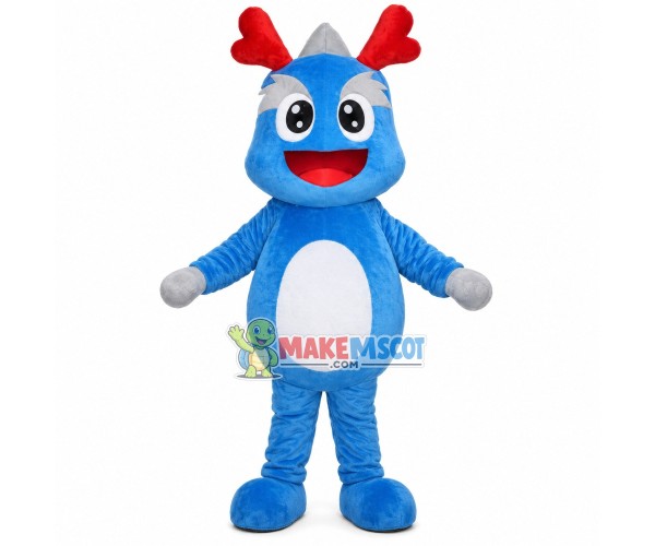 Lively Dragon With White Eyebrows Mascot Costume Lively Dragon With White Eyebrows Mascot Costume